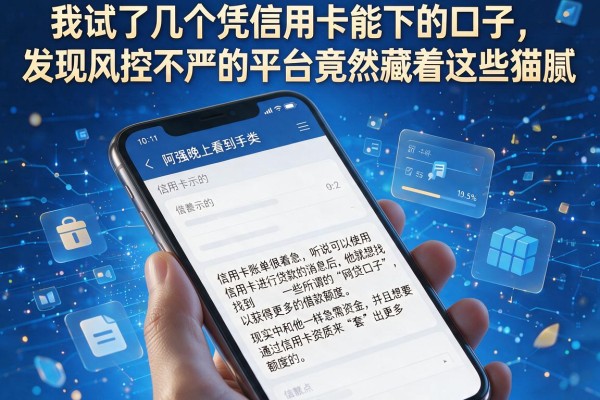 我试了几个凭信用卡能下的口子，发现风控不严的平台竟然藏着这些猫腻