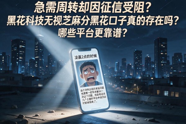 急需周转却因征信受阻？黑花科技无视芝麻分黑花口子真的存在吗？哪些平台更靠谱？