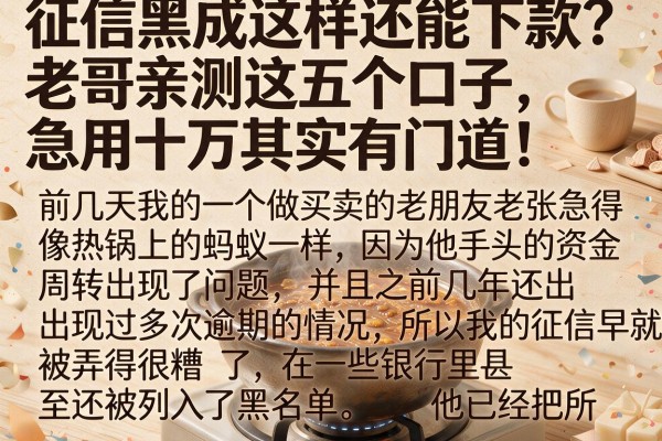 征信黑成这样还能下款？老哥亲测这五个口子，急用十万其实有门道！