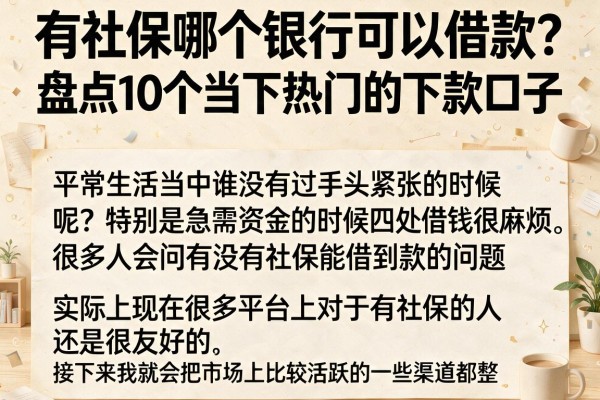 有社保哪个银行可以借款？盘点10个当下热门的下款口子