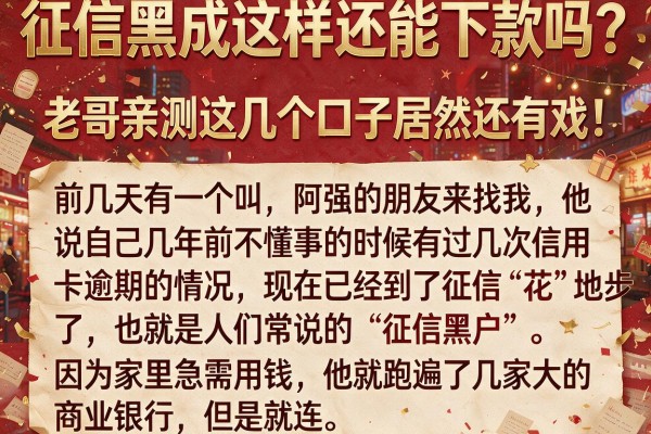 征信黑成这样还能下款吗？老哥亲测这几个口子居然还有戏！