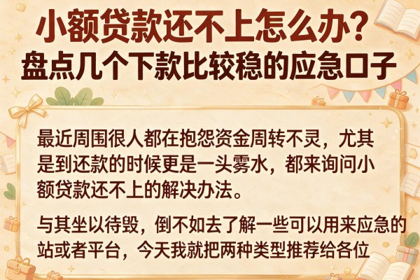 小额贷款还不上怎么办？盘点几个下款比较稳的应急口子
