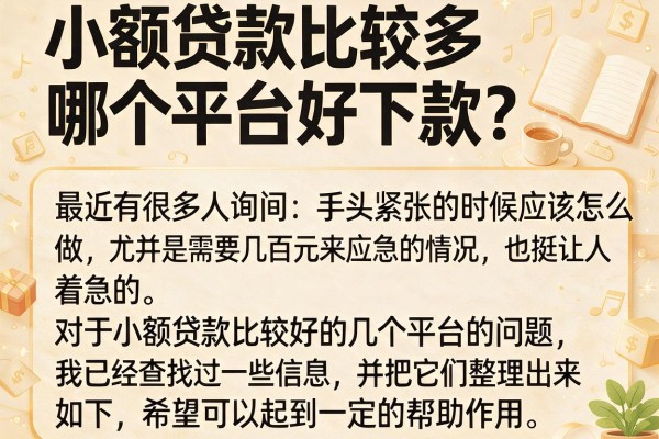 小额贷款比较多哪个平台好下款？整理了几个还能放款的