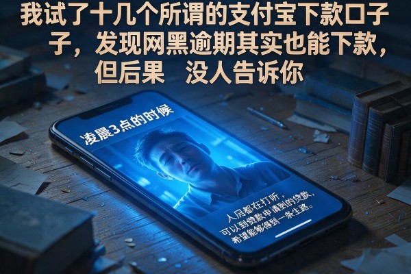 我试了十几个所谓的支付宝下款口子，发现网黑逾期其实也能下款，但后果没人告诉你