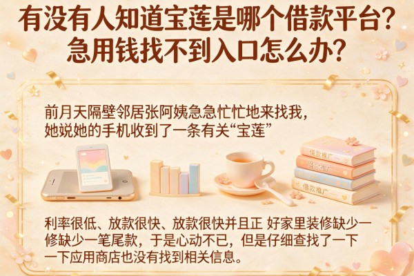 有没有人知道宝莲是哪个借款平台？急用钱找不到入口怎么办？