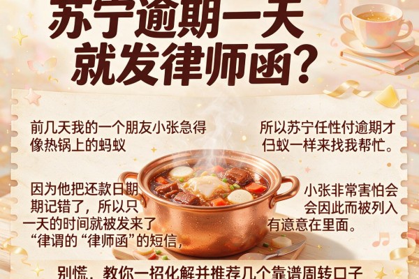 苏宁逾期一天就发律师函？别慌，教你一招化解并推荐几个靠谱周转口子