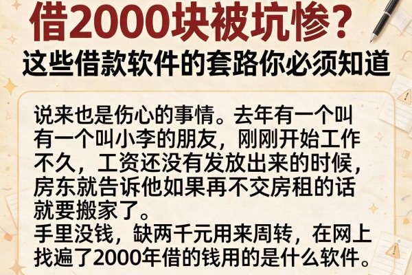 借2000块被坑惨？这些借款软件的套路你必须知道