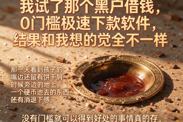 我试了那个黑户借钱0门槛极速下款软件，结果和我想的完全不一样