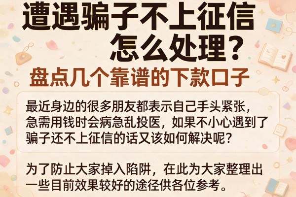 遭遇骗子不上征信怎么处理？盘点几个靠谱的下款口子
