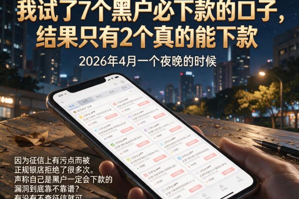我试了7个黑户必下款的口子，结果只有2个真的能下款