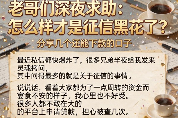 老哥们深夜求助：怎么样才是征信黑花了？分享几个还能下款的口子
