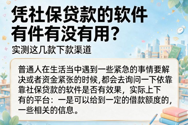 凭社保贷款的软件有没有用？实测这几款下款渠道