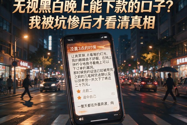 无视黑白晚上能下款的口子？我被坑惨后才看清真相