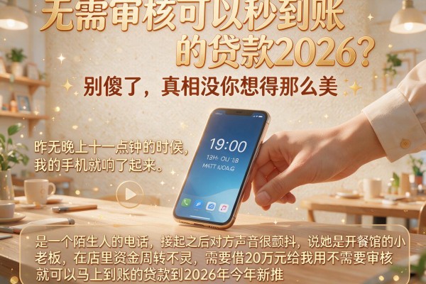 无需审核可以秒到账的贷款2026？别傻了，真相没你想得那么美