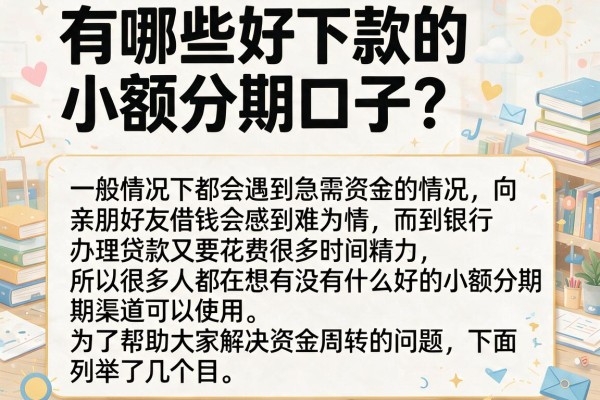 有哪些好下款的小额分期口子？整理了几个门槛低的