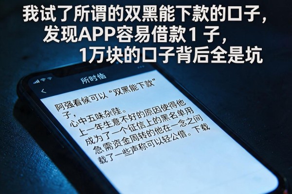 我试了所谓的双黑能下款的口子，发现APP容易借款1万块的口子背后全是坑