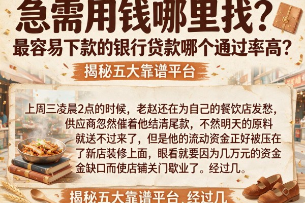急需用钱哪里找？最容易下款的银行贷款哪个通过率高？揭秘五大靠谱平台