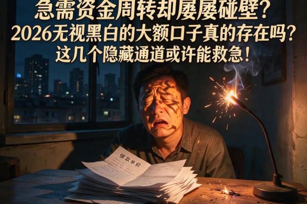 急需资金周转却屡屡碰壁？2026无视黑白的大额口子真的存在吗？这几个隐藏通道或许能救急！