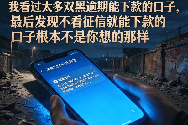 我看过太多双黑逾期能下款的口子，最后发现不看征信就能下款的口子根本不是你想的那样