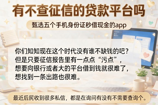 有不查征信的贷款平台吗，甄选五个手机身份证秒借现金的app