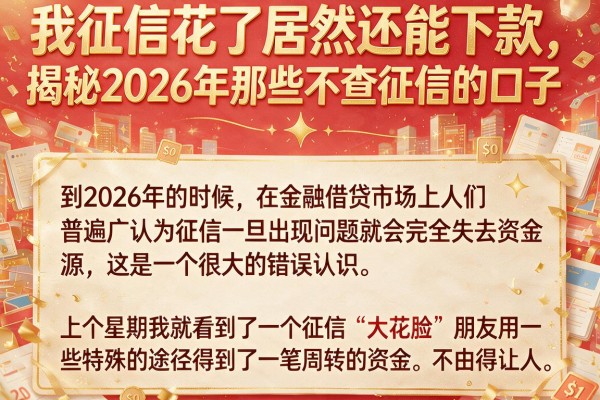 我征信花了居然还能下款，揭秘2026年那些不查征信的口子