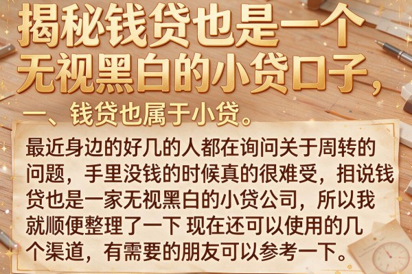 揭秘钱贷也是一个无视黑白的小贷口子,整理了几款热门的