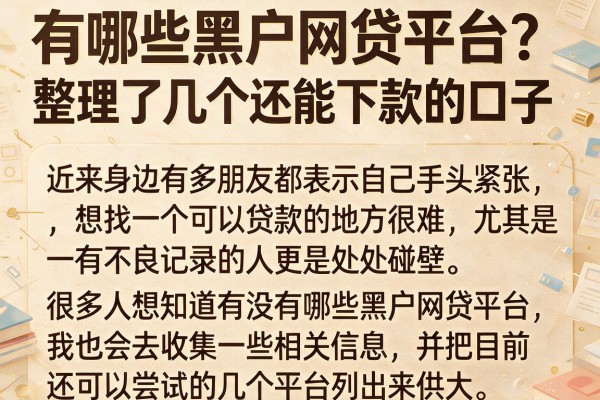 有哪些黑户网贷平台？整理了几个还能下款的口子