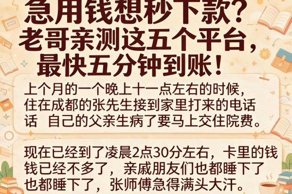急用钱想秒下款？老哥亲测这五个平台，最快五分钟到账！