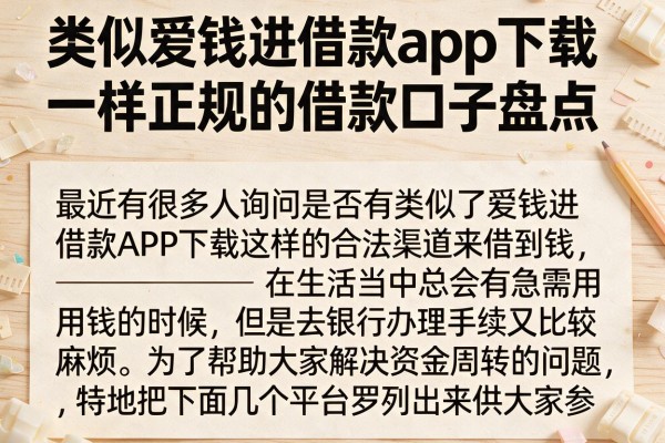 类似爱钱进借款app下载一样正规的借款口子盘点