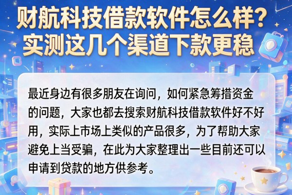 财航科技借款软件怎么样？实测这几个渠道下款更稳