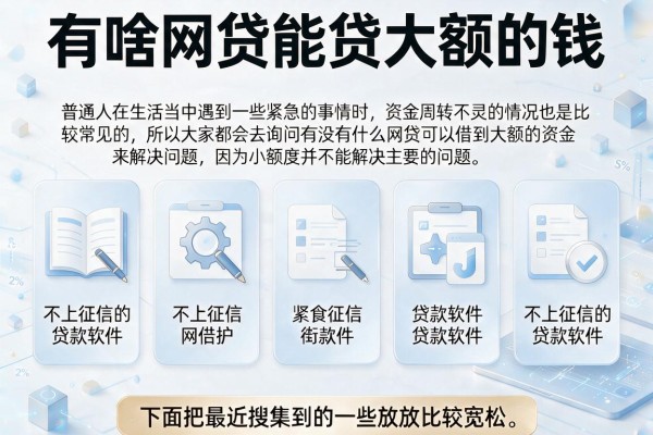 有啥网贷能贷大额的钱，陈列五个不上征信的贷款软件