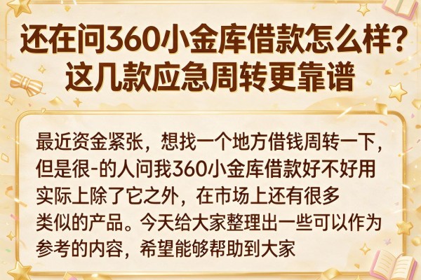 还在问360小金库借款怎么样？这几款应急周转更靠谱