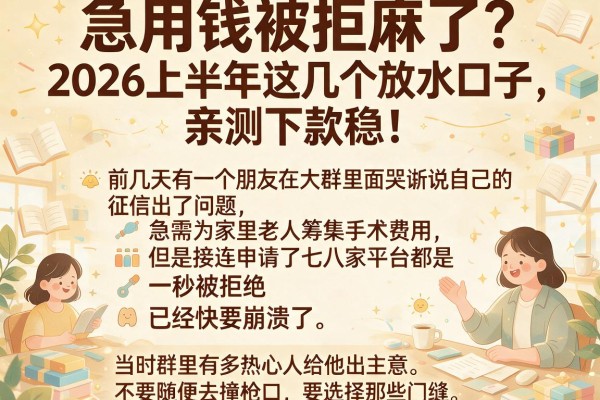 急用钱被拒麻了？2026上半年这几个放水口子，亲测下款稳！
