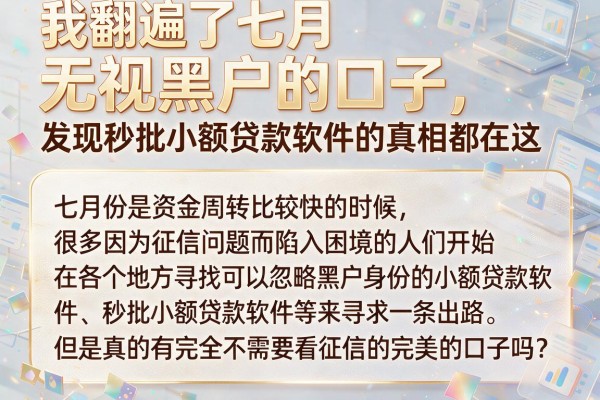 我翻遍了七月无视黑户的口子，发现秒批小额贷款软件的真相都在这