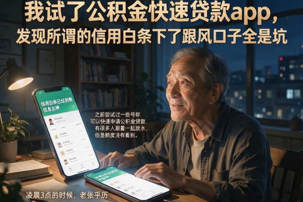 我试了公积金快速贷款app，发现所谓的信用白条下了跟风口子全是坑