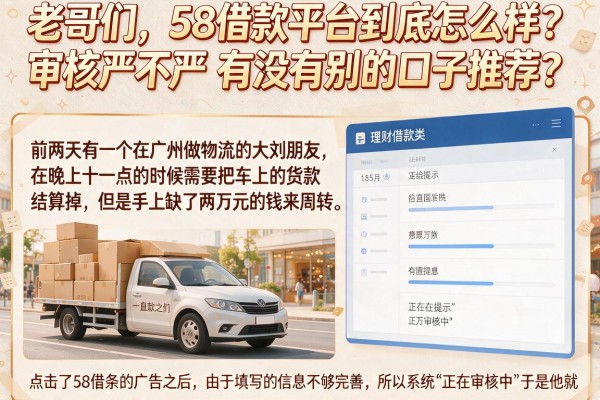 老哥们，58借款平台到底怎么样？审核严不严，有没有别的口子推荐？