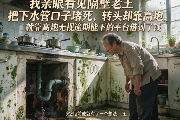 我亲眼看见隔壁老王把下水管口子堵死，转头却靠高炮无视逾期能下的平台借到了钱