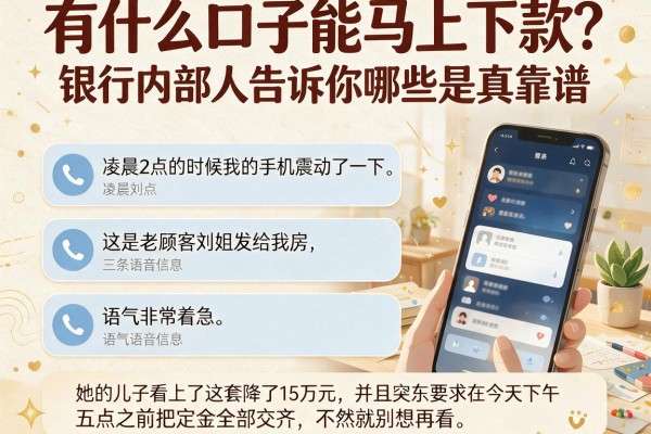 有什么口子能马上下款？银行内部人告诉你哪些是真靠谱