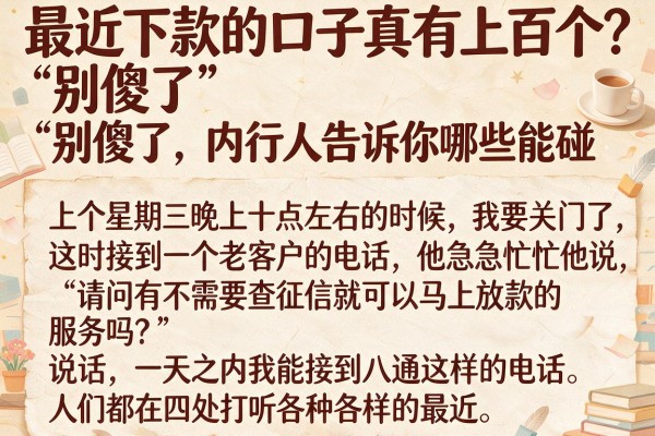 最近下款的口子真有上百个？别傻了，内行人告诉你哪些能碰