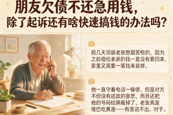 朋友欠债不还急用钱，除了起诉还有啥快速搞钱的办法吗？
