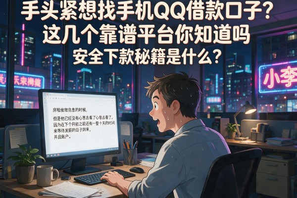 手头紧想找手机QQ借款口子？这几个靠谱平台你知道吗，安全下款秘籍是什么？
