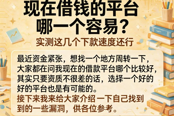 现在借钱的平台哪一个容易?实测这几个下款速度还行