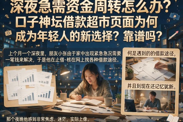 深夜急需资金周转怎么办？口子神坛借款超市页面为何成为年轻人的新选择？靠谱吗？