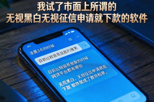 我试了市面上所谓的“无视黑白无视征信申请就下款的软件”，结果有点反常识