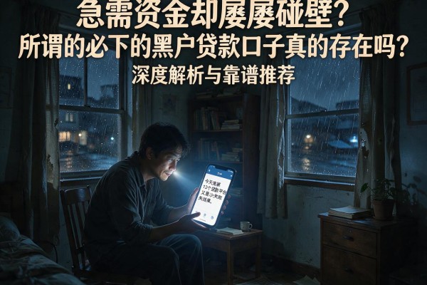 急需资金却屡屡碰壁？所谓的必下的黑户贷款口子真的存在吗？深度解析与靠谱推荐