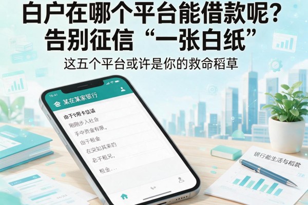 白户在哪个平台能借款呢？告别征信“一张白纸”，这五个平台或许是你的救命稻草