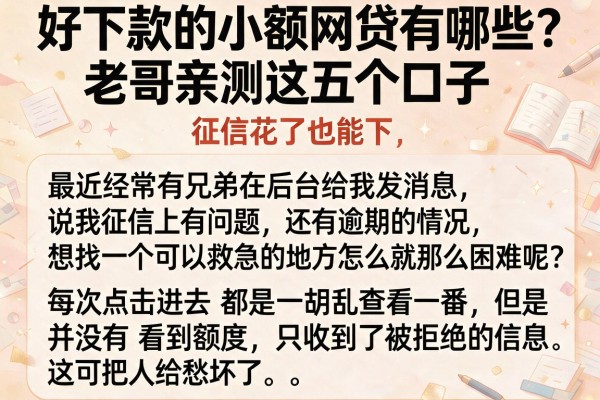 好下款的小额网贷有哪些？老哥亲测这五个口子，征信花了也能下