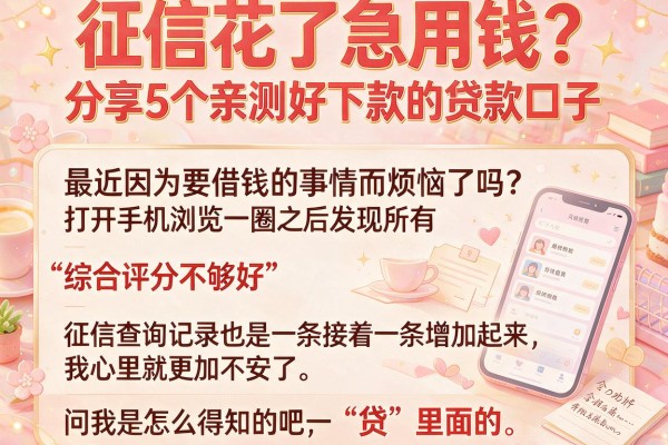 征信花了急用钱？分享5个亲测好下款的贷款口子