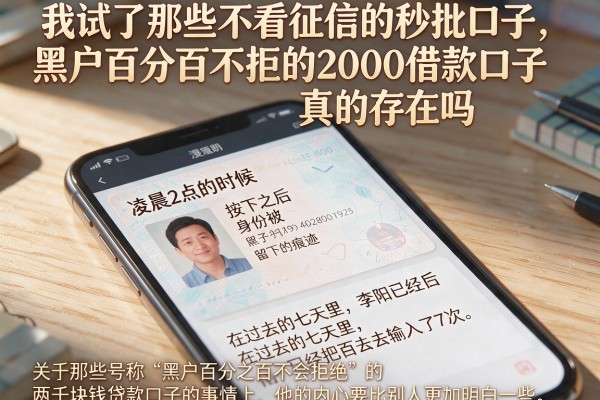 我试了那些不看征信的秒批口子，黑户百分百不拒的2000借款口子真的存在吗