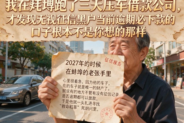 我在蚌埠跑了三天压车借款公司，才发现无视征信黑户当前逾期必下款的口子根本不是你想的那样